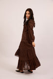 Amaya Lace Maxi Dress – Chocolate Brown/Ivory