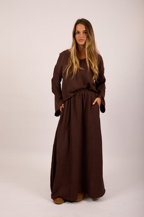 Savana Relaxed Set – Chocolate & Sky Blue
