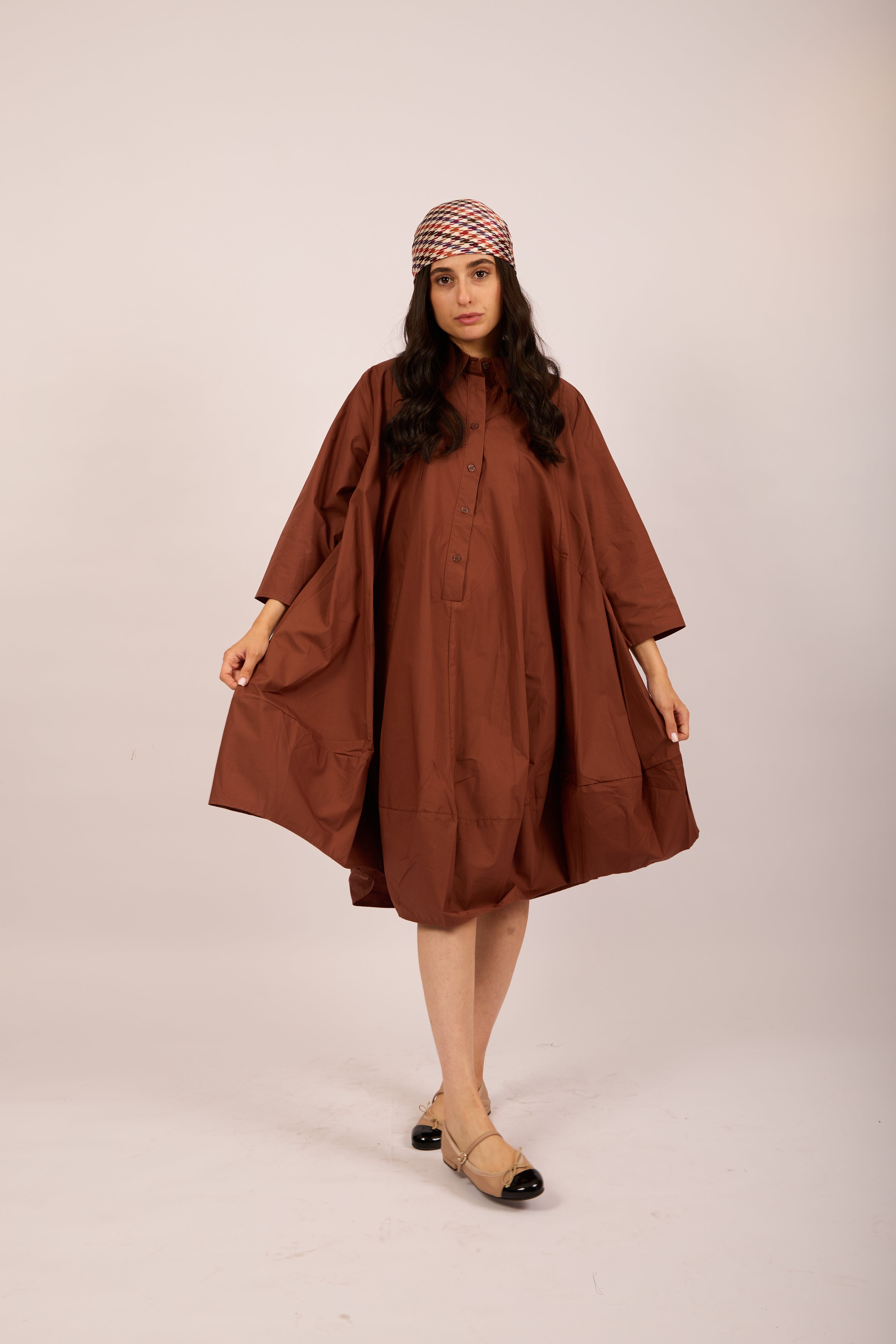 Leva Oversized Shirt Dress – Cinnamon Brown