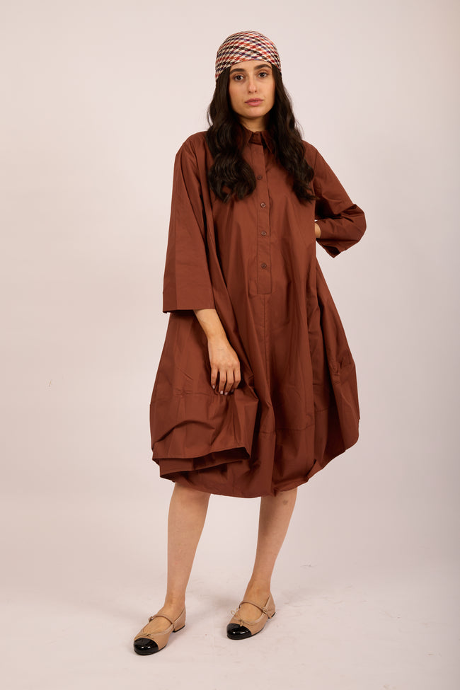 Leva Oversized Shirt Dress – Cinnamon Brown