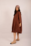 Leva Oversized Shirt Dress – Cinnamon Brown