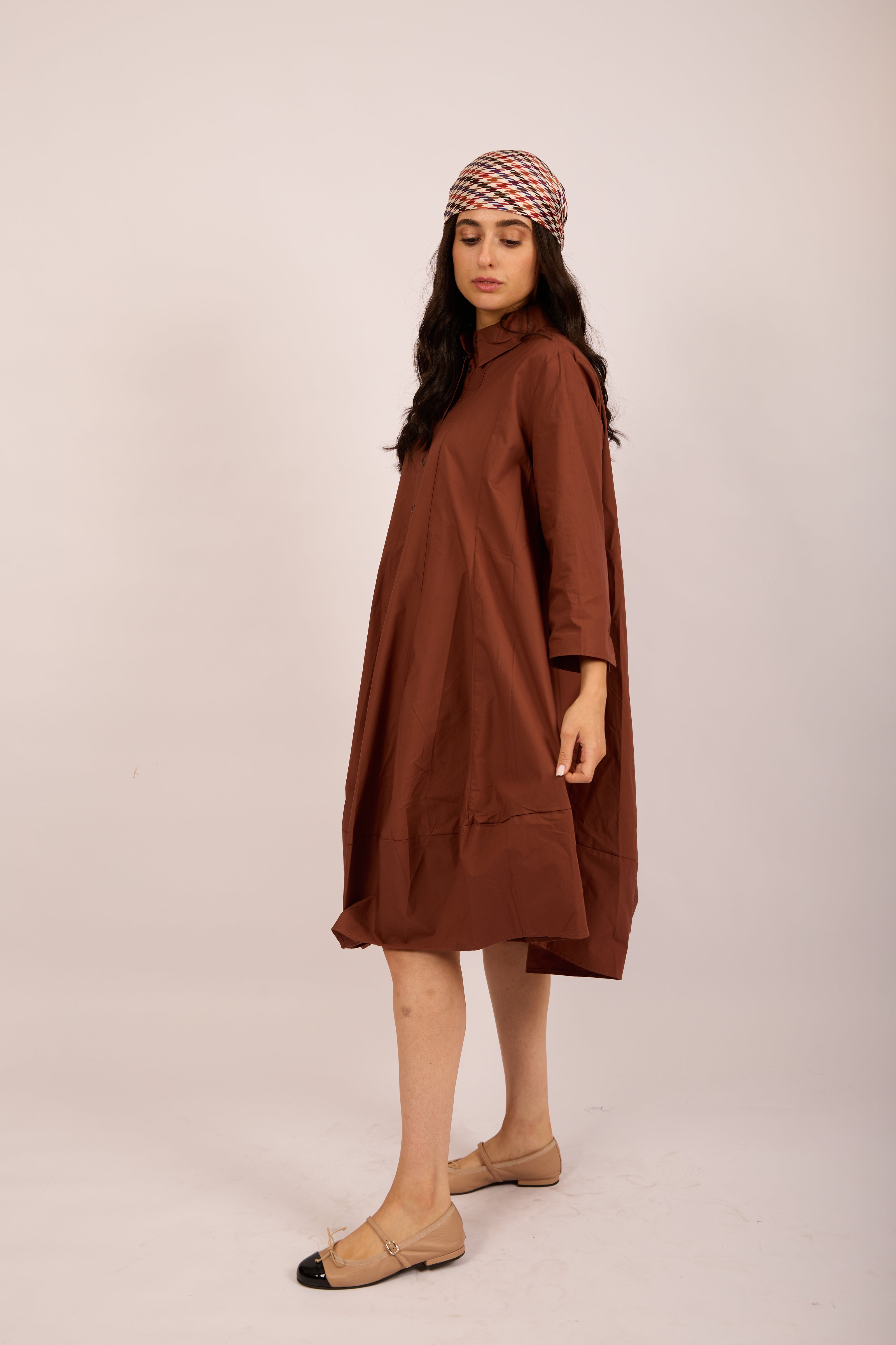 Leva Oversized Shirt Dress – Cinnamon Brown
