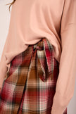 Avana Wrap Skirt – Checked Caramel & Red