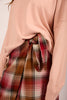 Avana Wrap Skirt – Checked Caramel & Red
