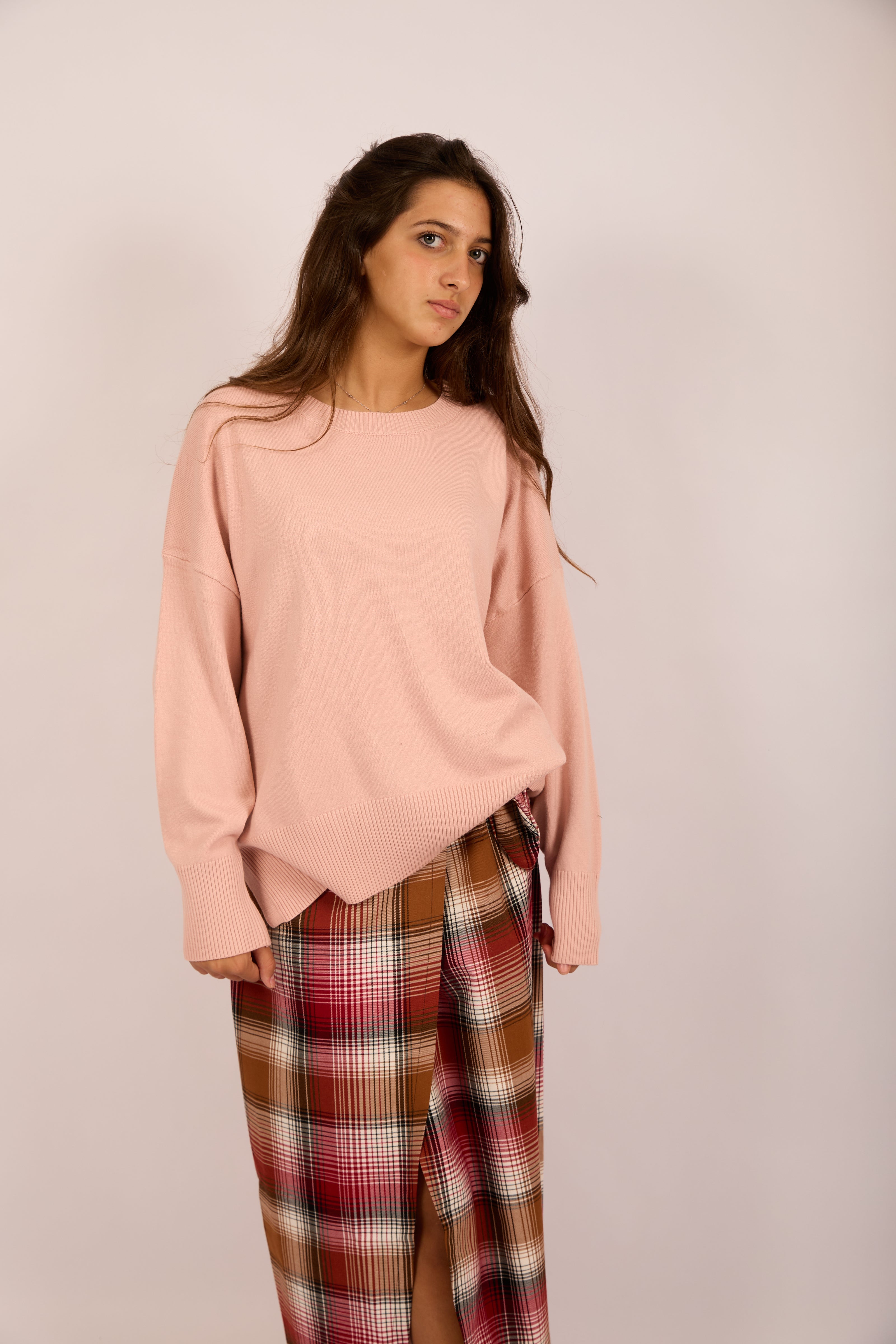 Avana Wrap Skirt – Checked Caramel & Red