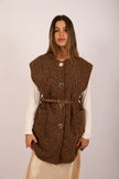 Sanava Textured Vest –  Ivory, Brown, Burgundy & Black