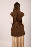 Sanava Textured Vest –  Ivory, Brown, Burgundy & Black