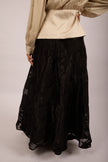 Megan Black Floral Jacquard Maxi Skirt