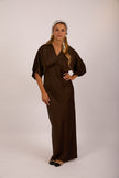 Tatiana Satin Maxi Dress – Chocolate Brown