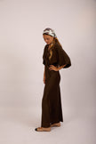 Tatiana Satin Maxi Dress – Chocolate Brown