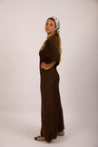 Tatiana Satin Maxi Dress – Chocolate Brown