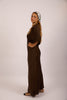 Tatiana Satin Maxi Dress – Chocolate Brown