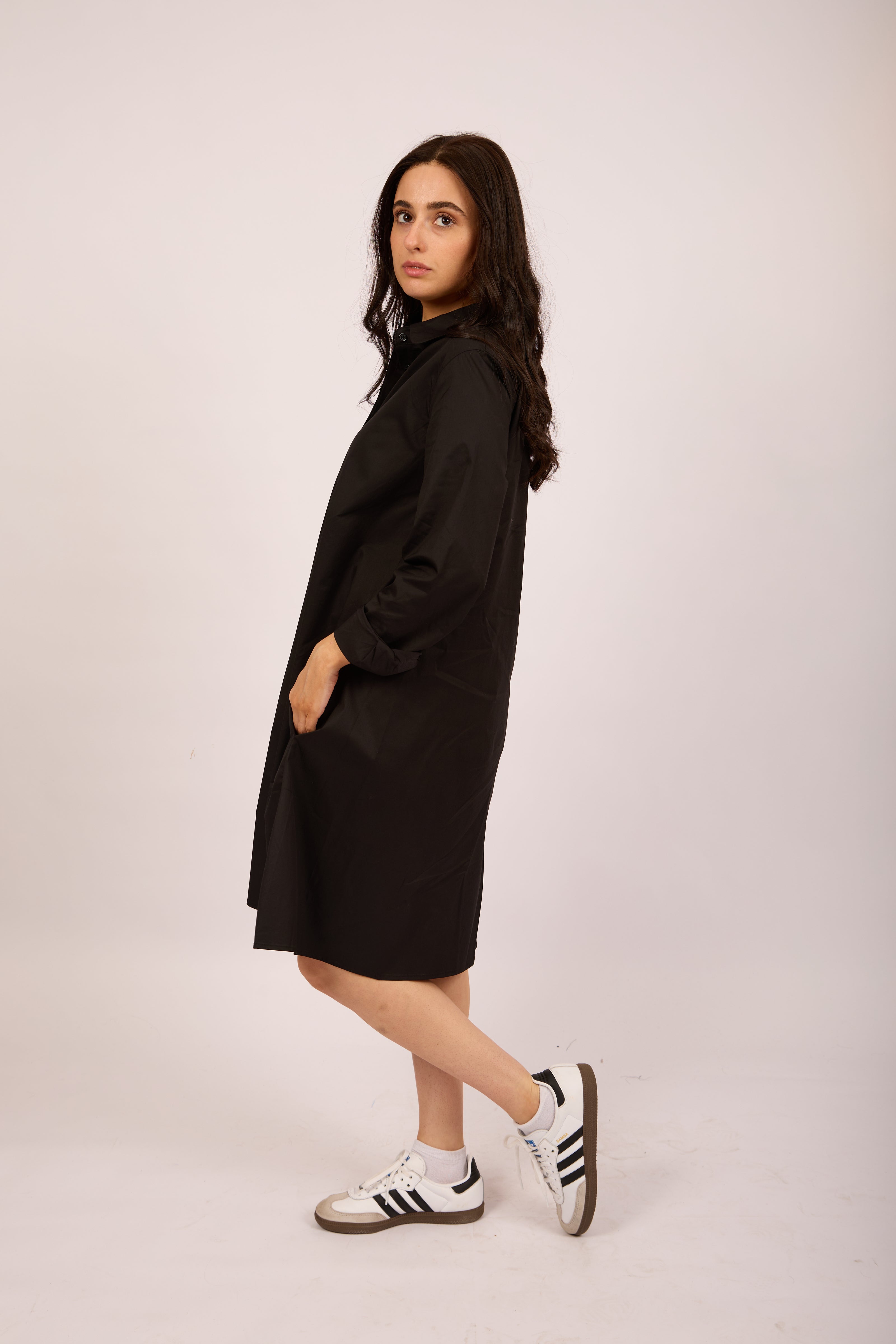 Laurence Black Shirt Dress – Effortless Elegance