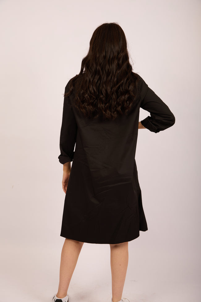Laurence Black Shirt Dress – Effortless Elegance