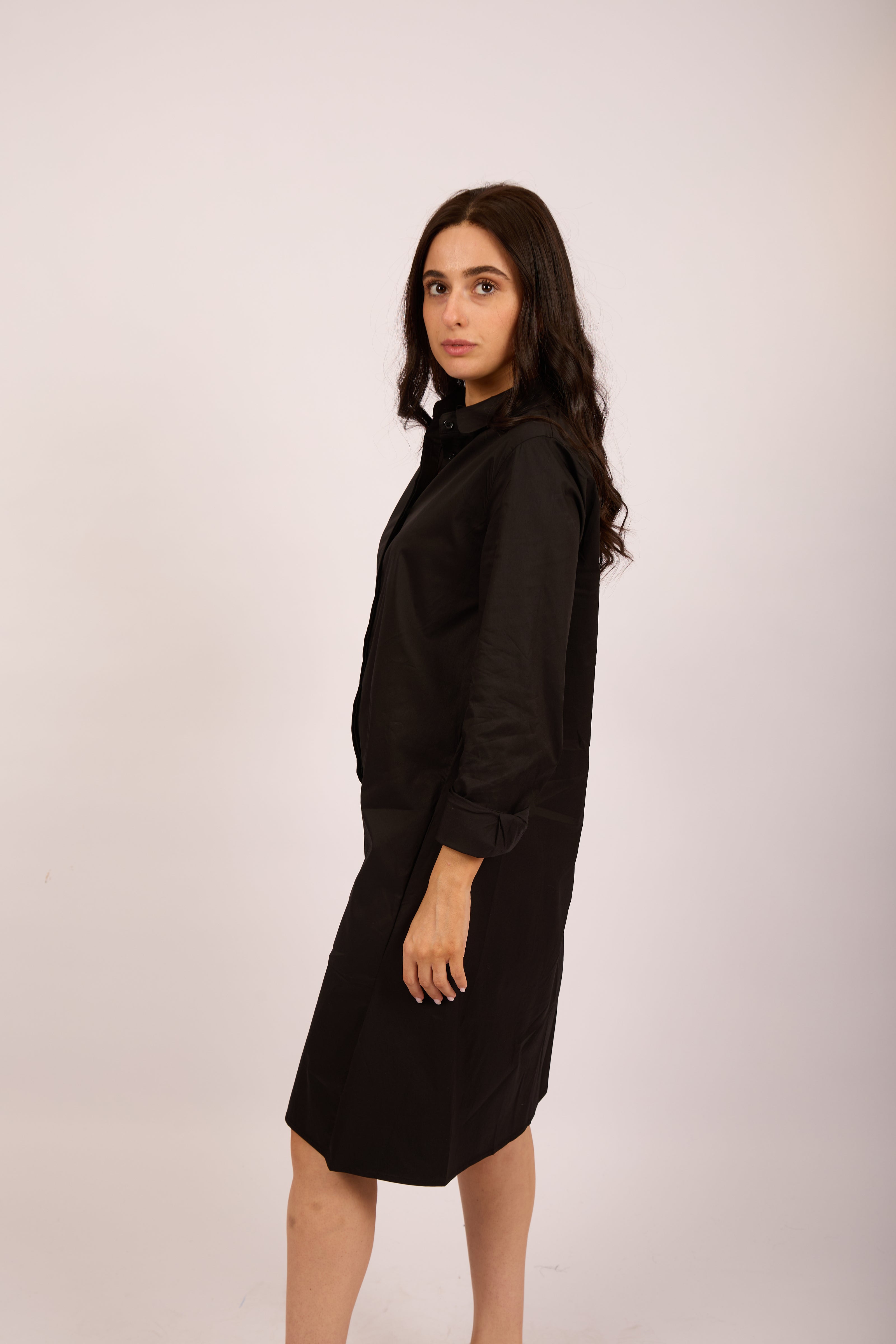 Laurence Black Shirt Dress – Effortless Elegance
