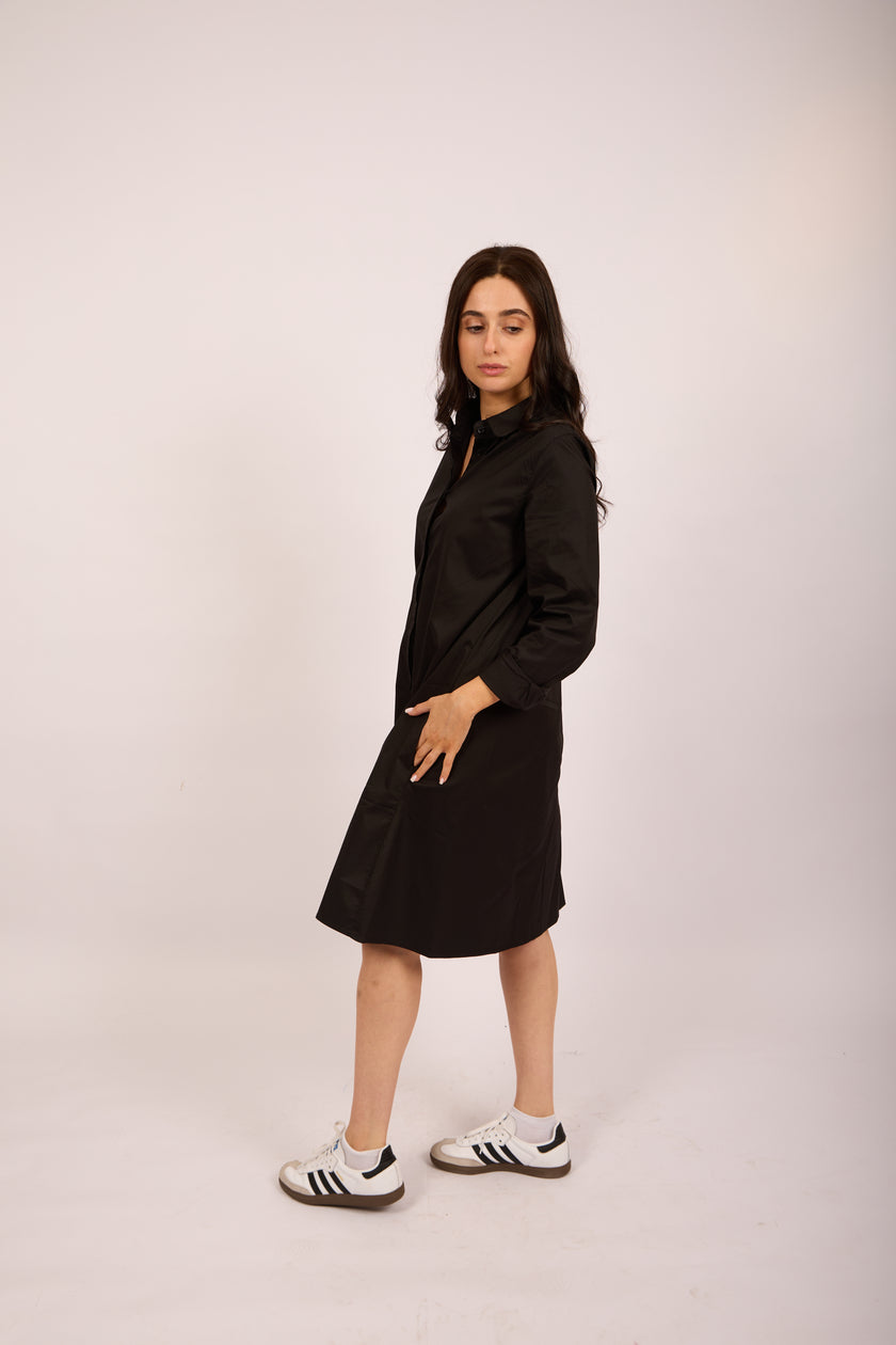 Laurence Black Shirt Dress – Effortless Elegance