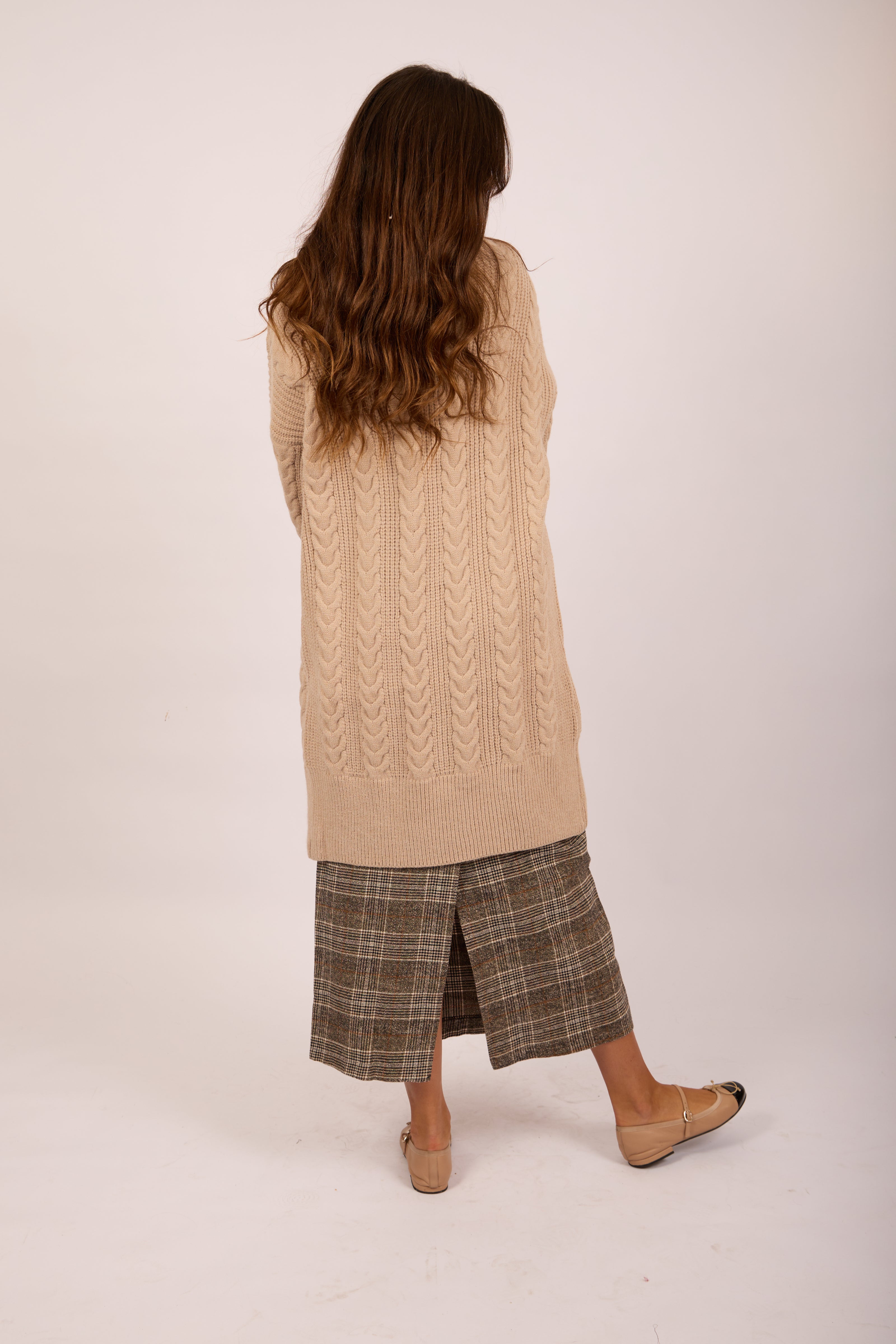 Lydie Chunky Knit Cardigan – Natural Beige