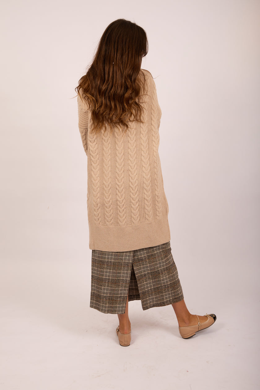 Lydie Chunky Knit Cardigan – Natural Beige