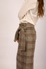Juliana Checked Wrap Skirt – Brown & Beige