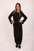 Jasmine Black Maxi Dress with Gold Buckle – Modern Elegance