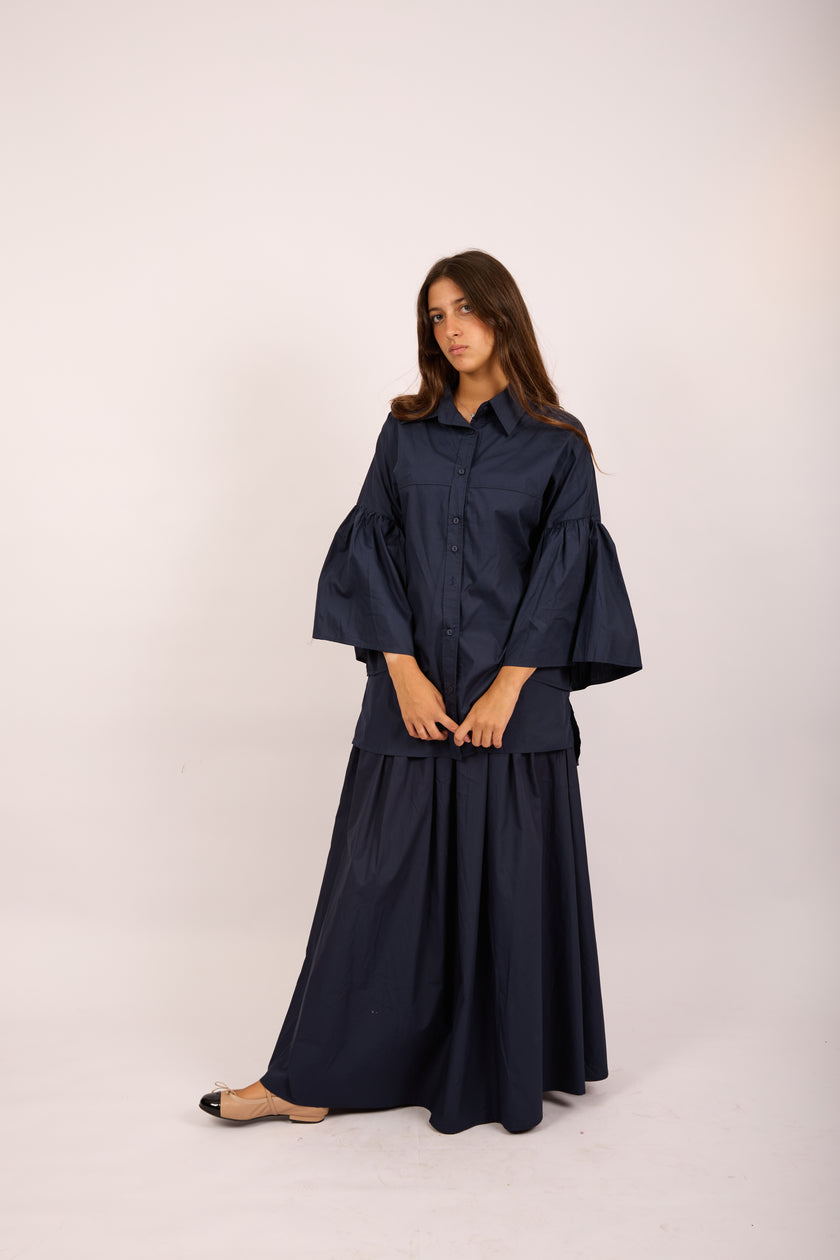 Missa Cotton Set – Brown & Navy Blue
