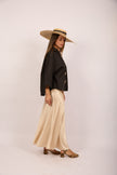 Brenda Satin Maxi Skirt – Champagne Beige