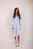 Melodie Twisted Blue Striped Shirt Dress