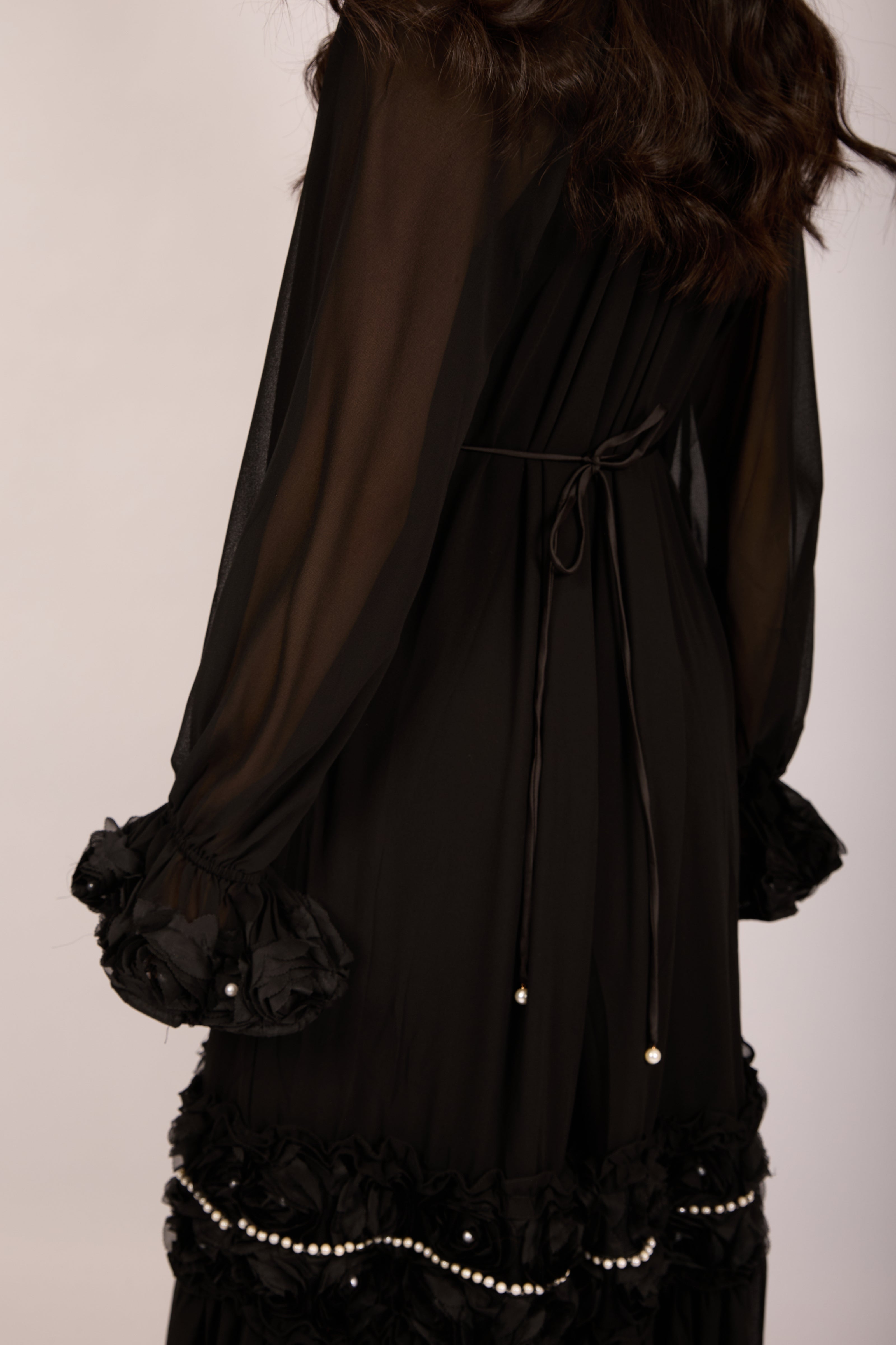 Vicky Long Floral Embellished Dress – Pink/White/Black