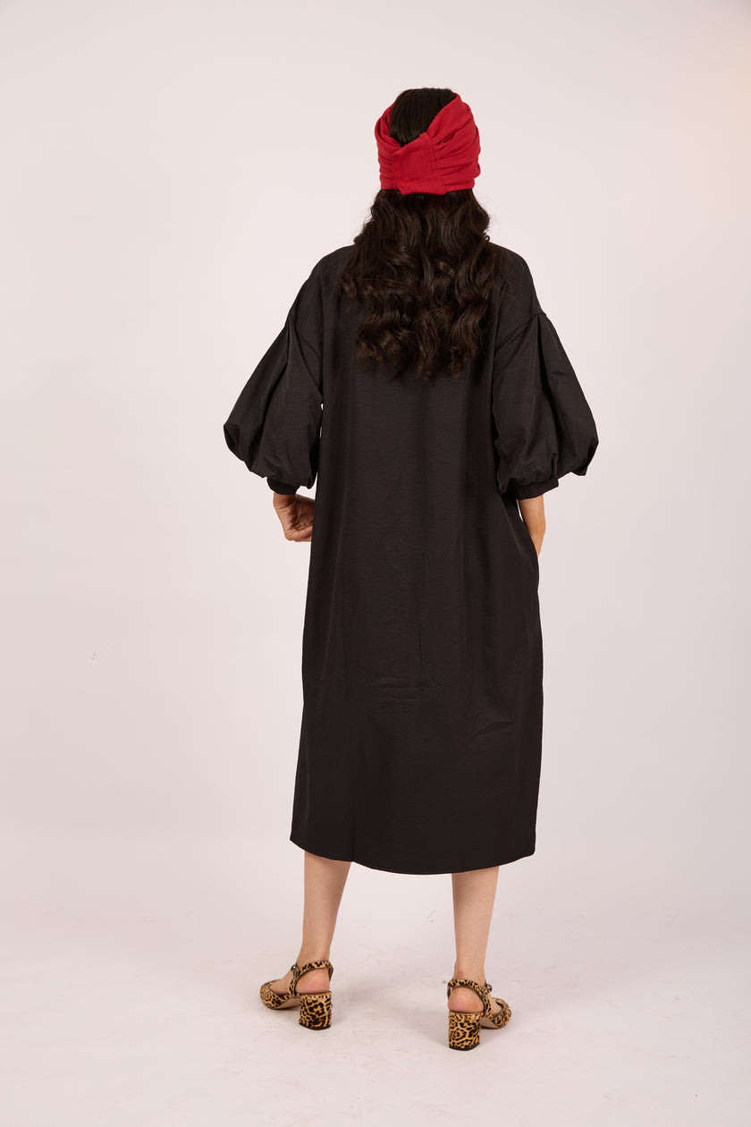 Victoria Black Oversized Shirt Dress