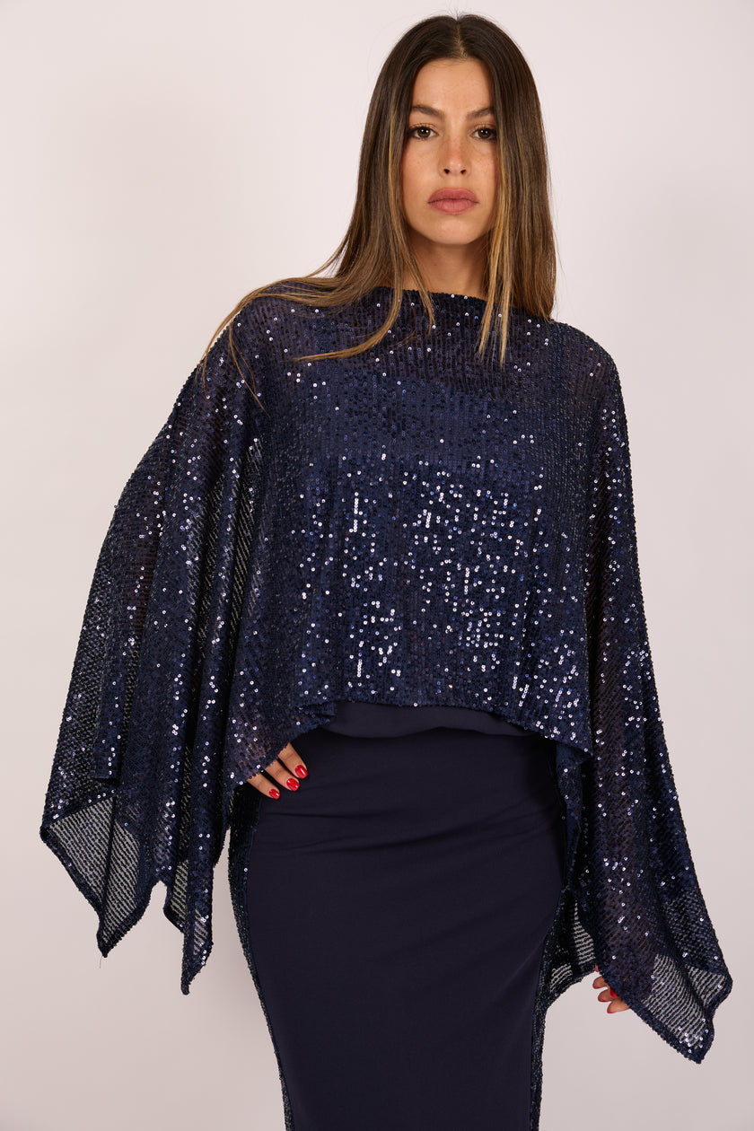 Ashley Navy Sequin Maxi Dress