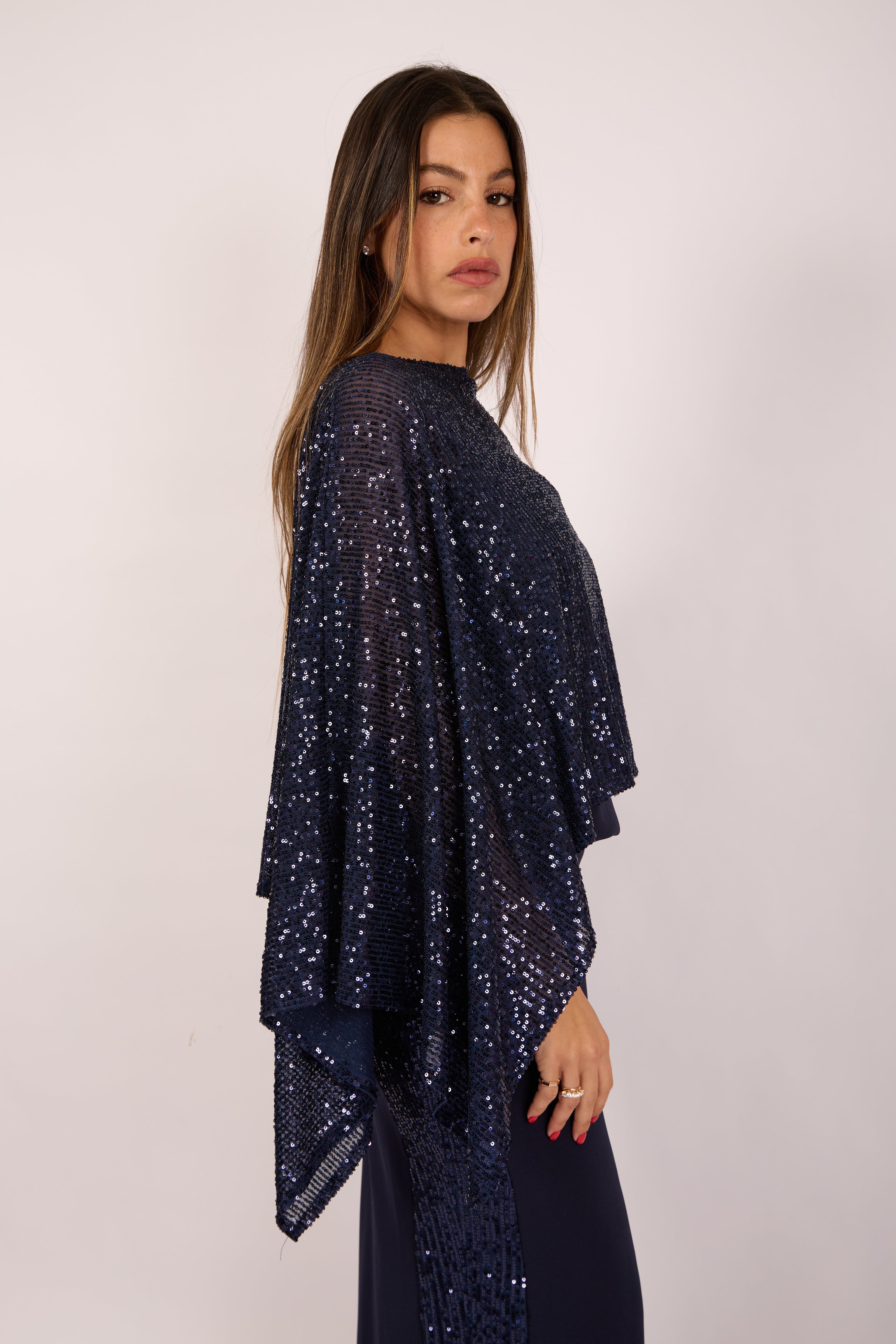 Ashley Navy Sequin Maxi Dress
