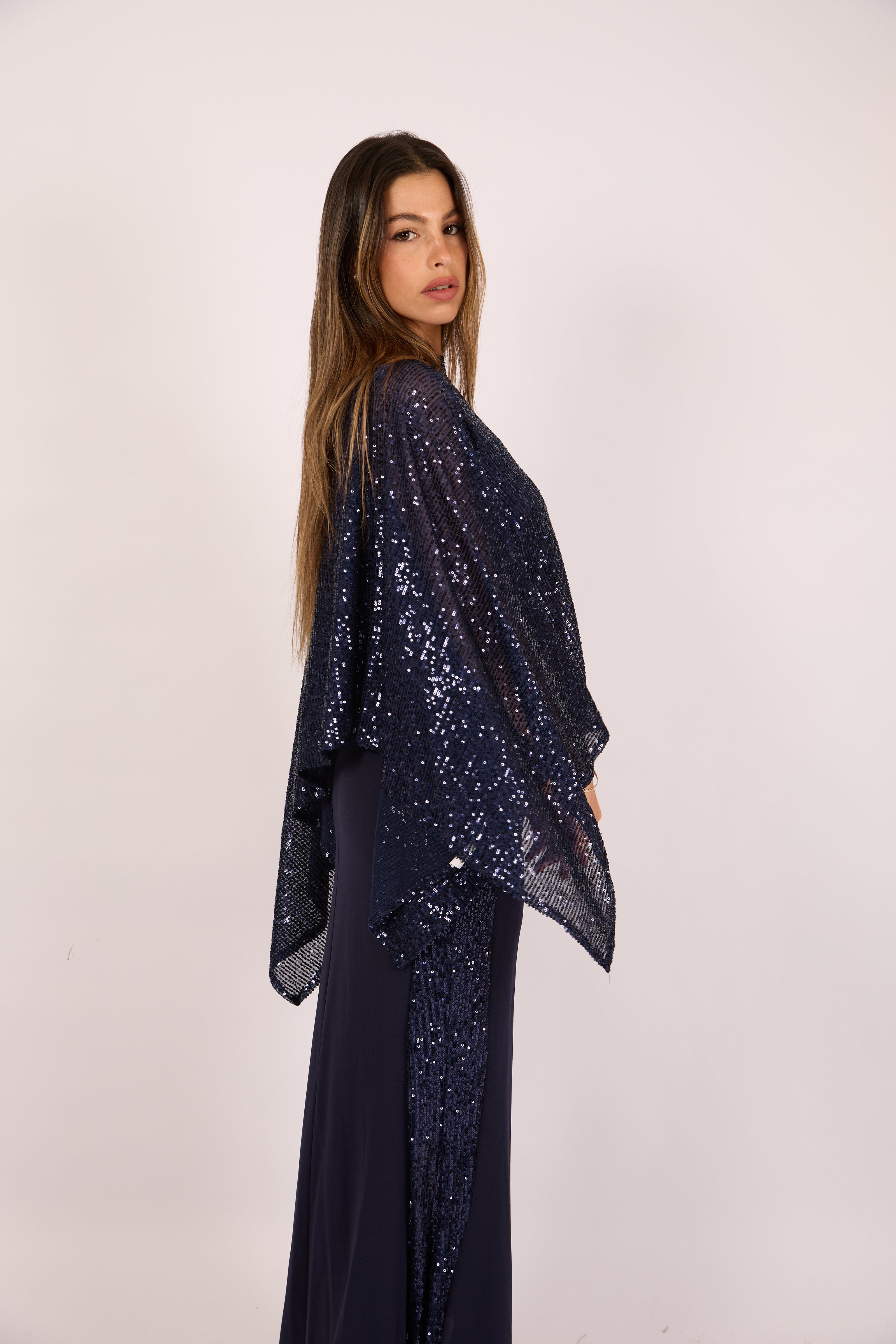 Ashley Navy Sequin Maxi Dress