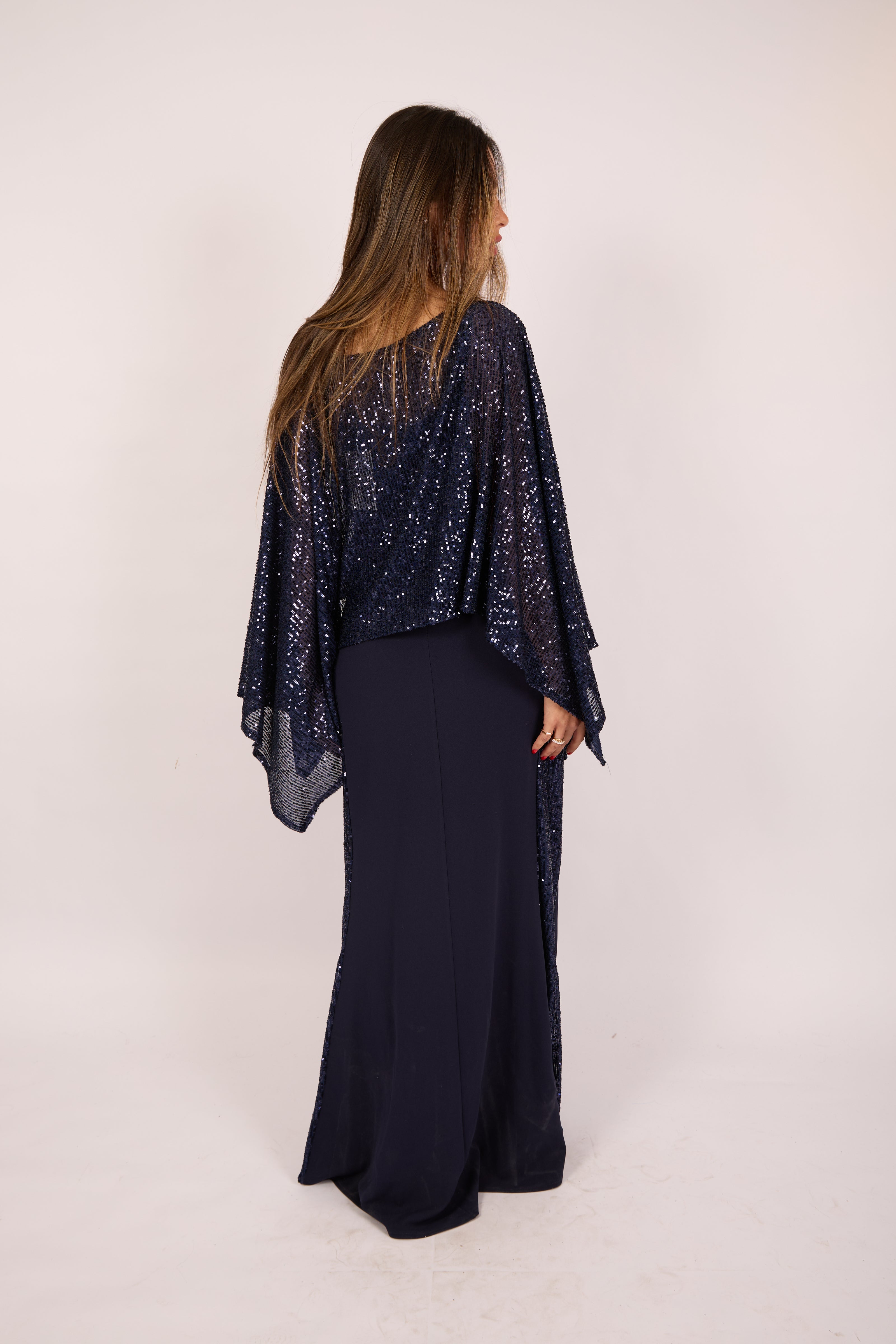 Ashley Navy Sequin Maxi Dress
