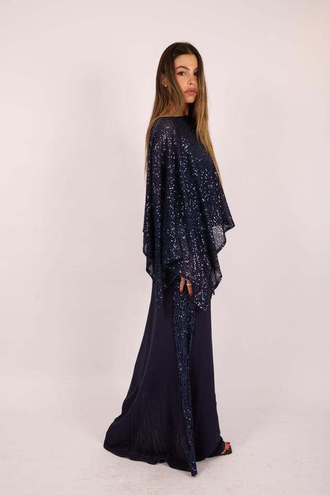 Ashley Navy Sequin Maxi Dress