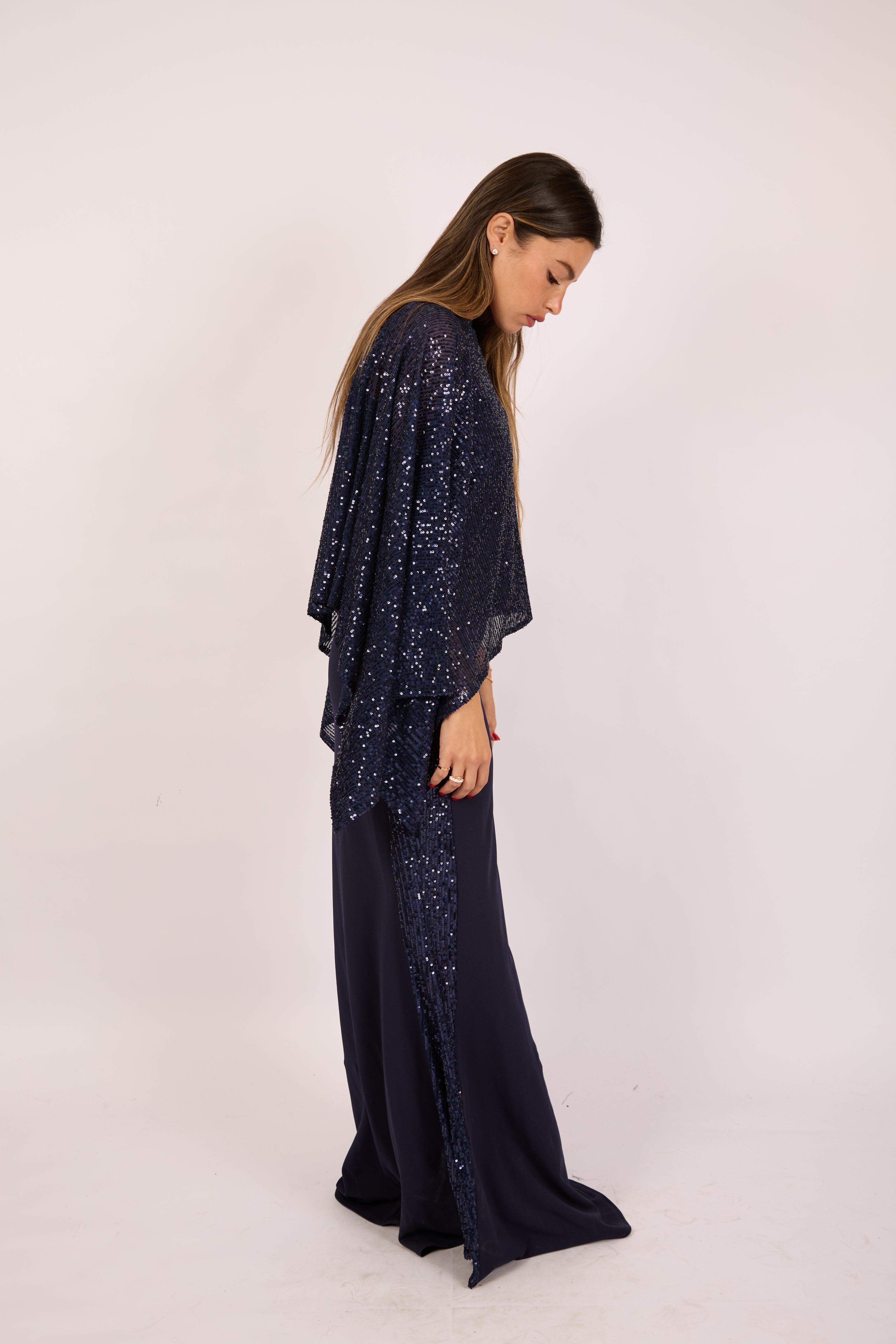 Ashley Navy Sequin Maxi Dress