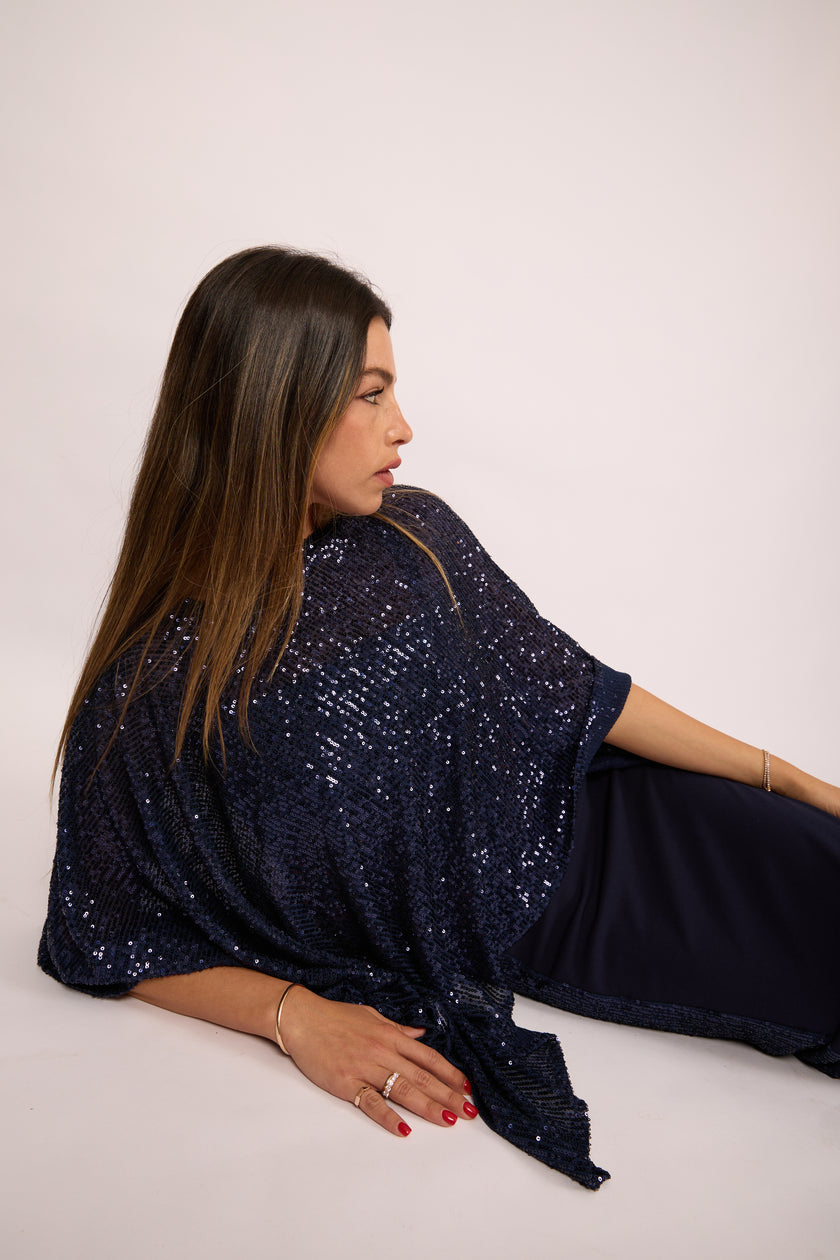 Ashley Navy Sequin Maxi Dress