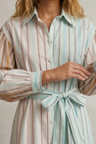 Miara Striped Color-Block Shirt Dress