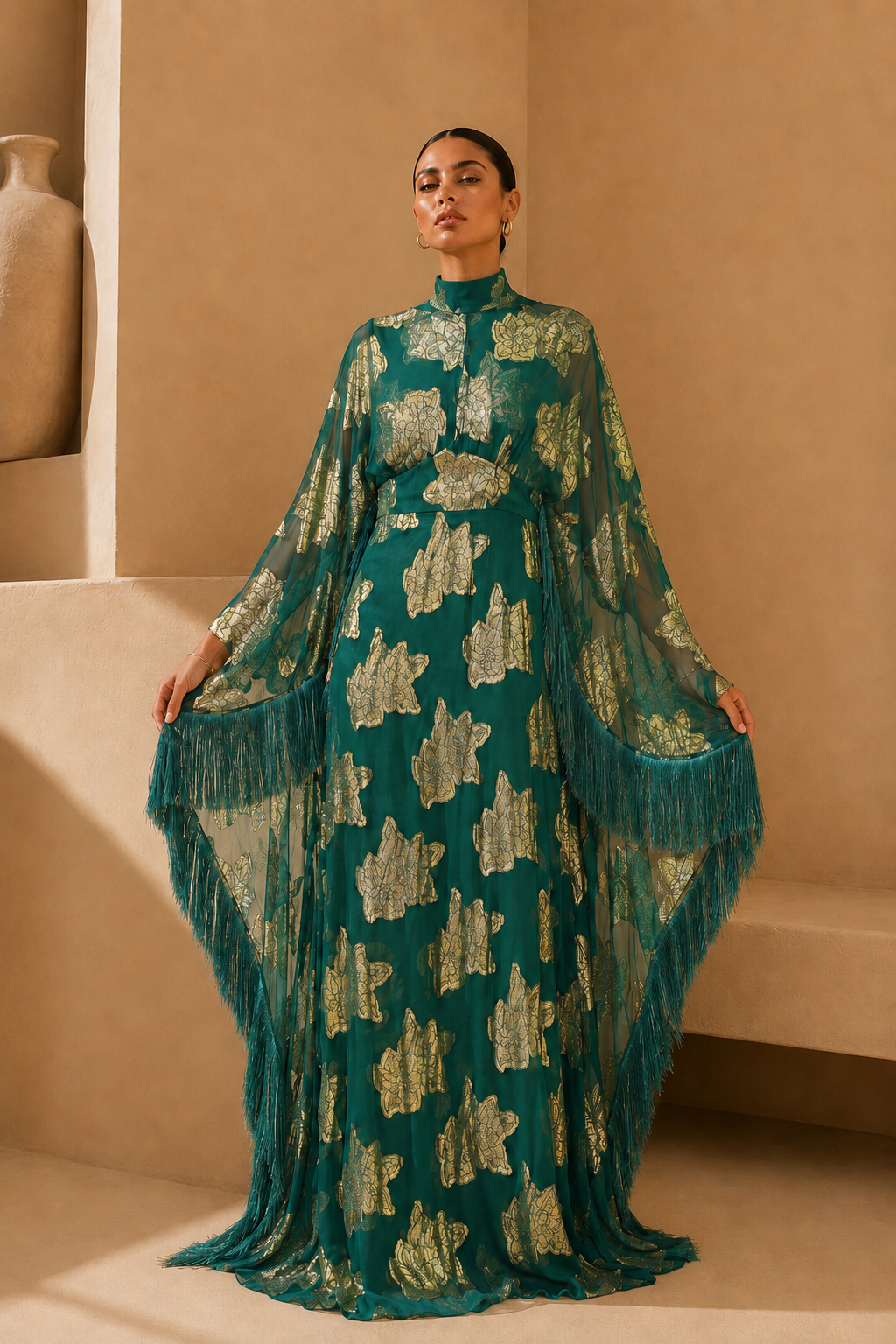 Terry Embroidered Kaftan Dress