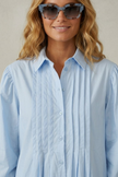 Lena Pleated Cotton Shirt Dress