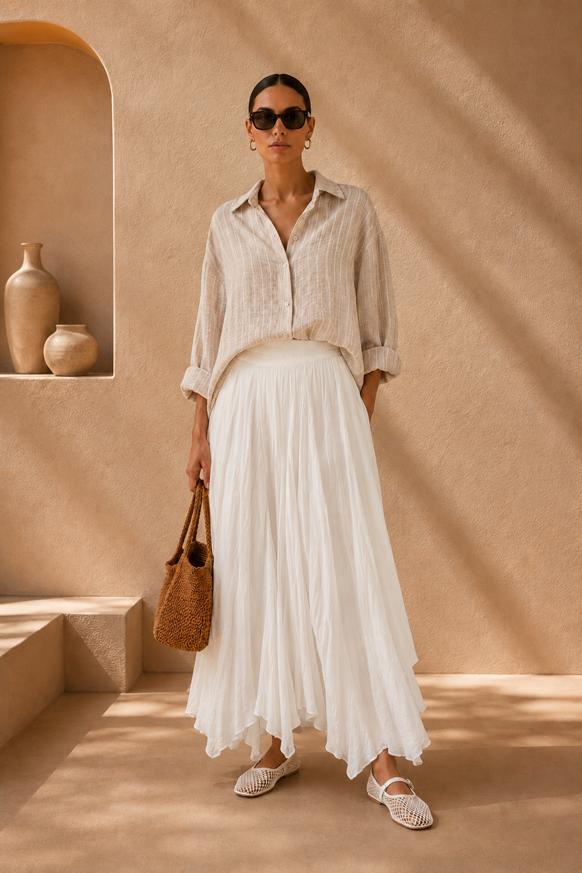Viviane Ethereal Asymmetrical Maxi Skirt