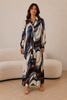 Miranda Abstract Print Dress with Lavalliere Neckline