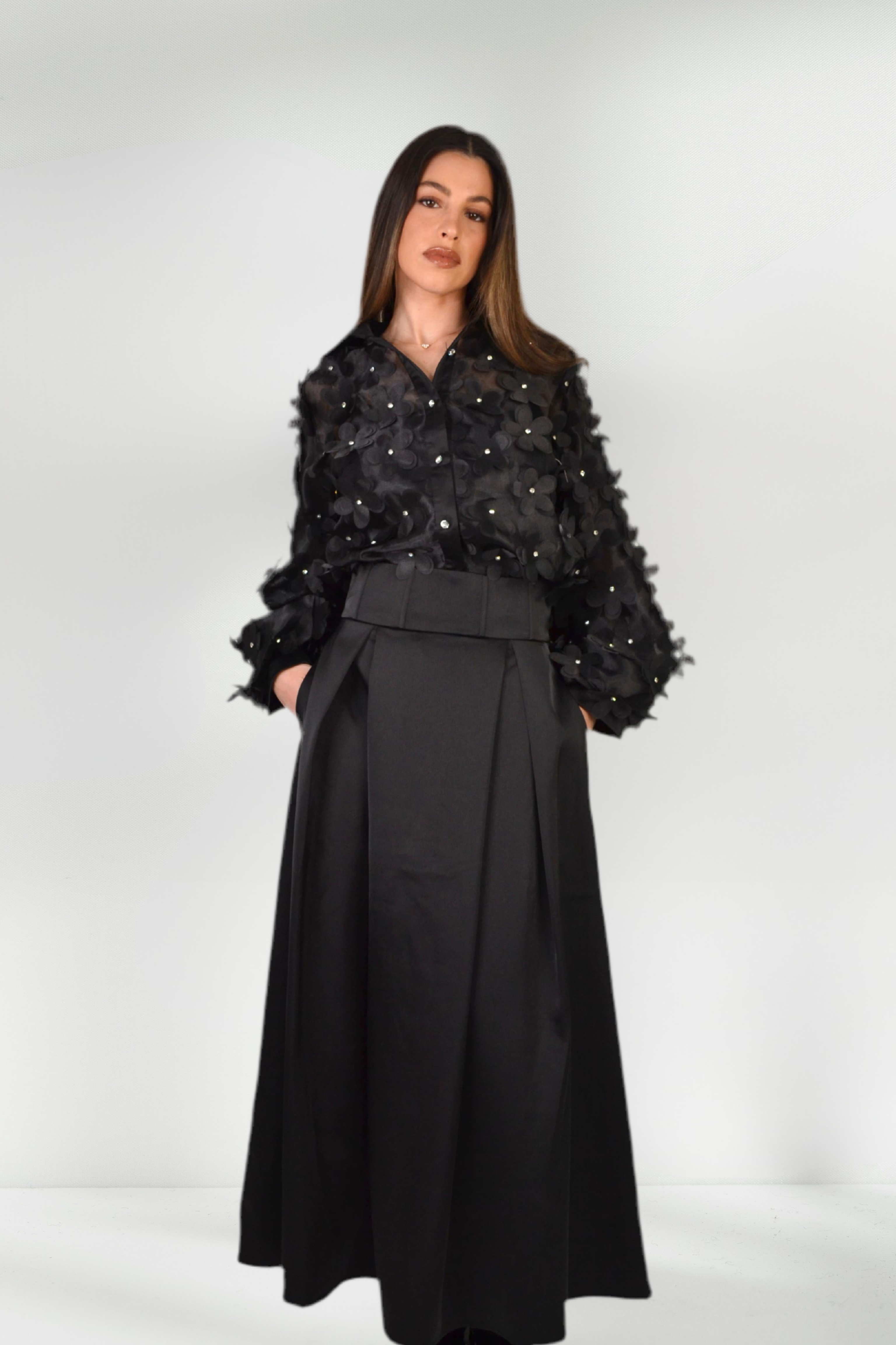 ELISE Pleated maxi skirt