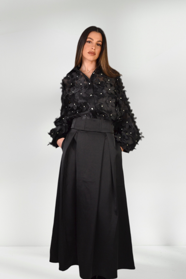 ELISE Pleated maxi skirt