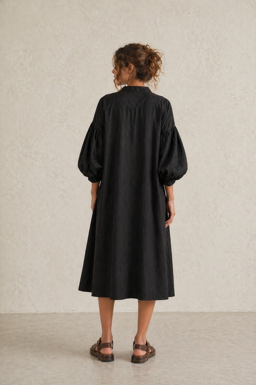 Vicky Black Oversized Shirt Dress