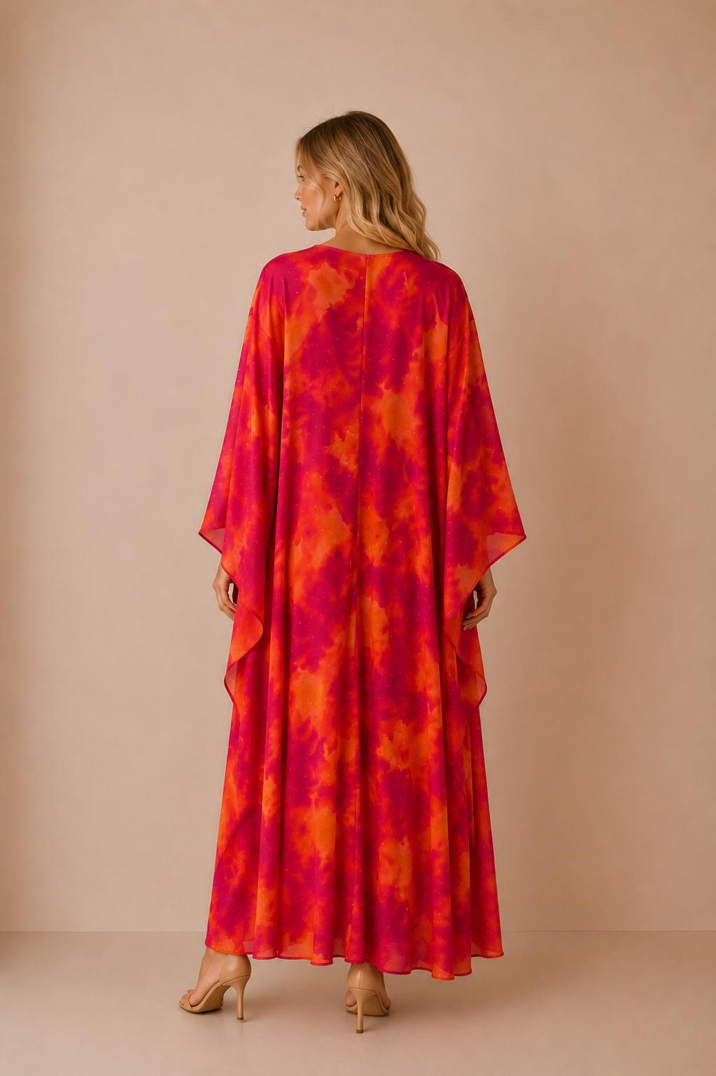 Reina Satin Kaftan Dress