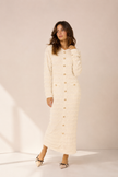 Lina Dress – Textured Button-Down Maxi Dress