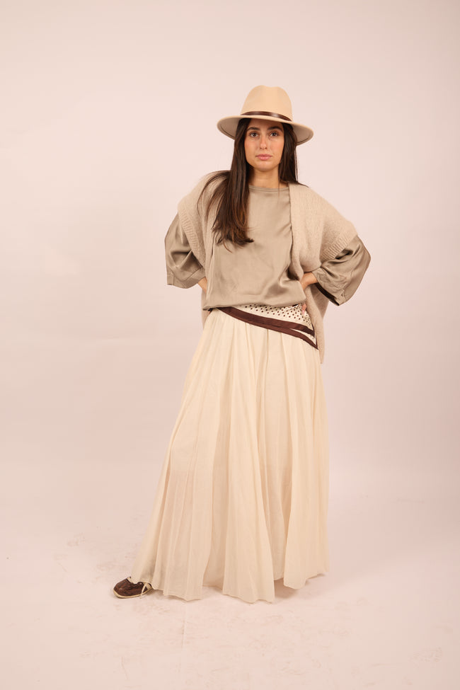 Sandy Pleated Maxi Skirt