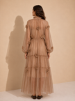 Thylane 3D Floral Chiffon Midi Dress