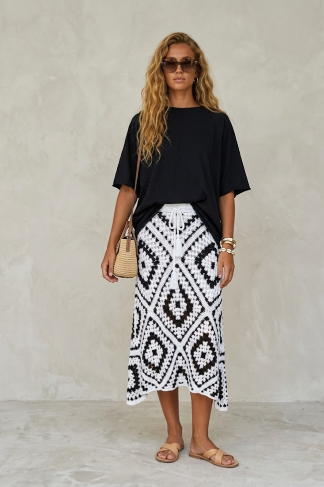 Chloe Crochet Midi Skirt