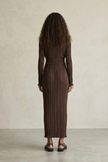 Vaina Pleated Maxi Dress with Tie-Waist